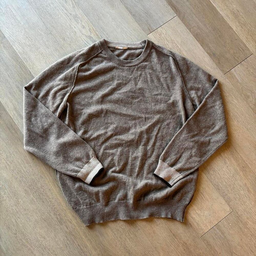 Men's Brown and Grey Jumper